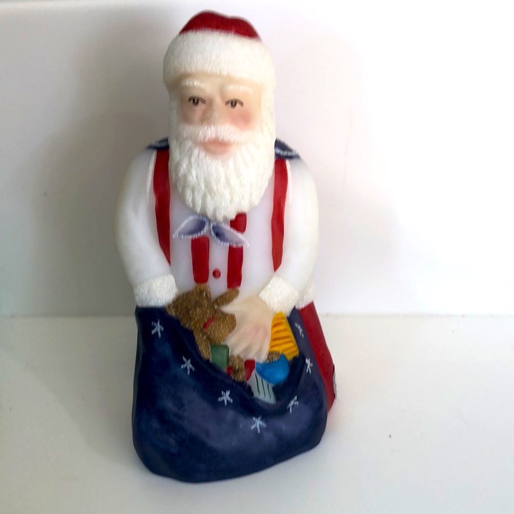 Fenton 95th Anniversary Patriotic Santa Claus Figurine Artist Signed P. Hayhurst